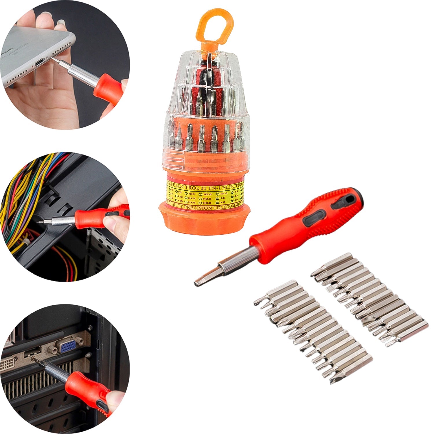 (SET OF 4PC) SCREWDRIVER SET, STEEL 31 IN 1 WITH 30 SCREWDRIVER BITS, PROFESSIONAL MAGNETIC DRIVER SET, B Grade (SET OF 4PC) SCREWDRIVER SET, STEEL 31 IN 1 WITH 30 SCREWDRIVER BITS, PROFESSIONAL MAGNETIC DRIVER SET, B Grade